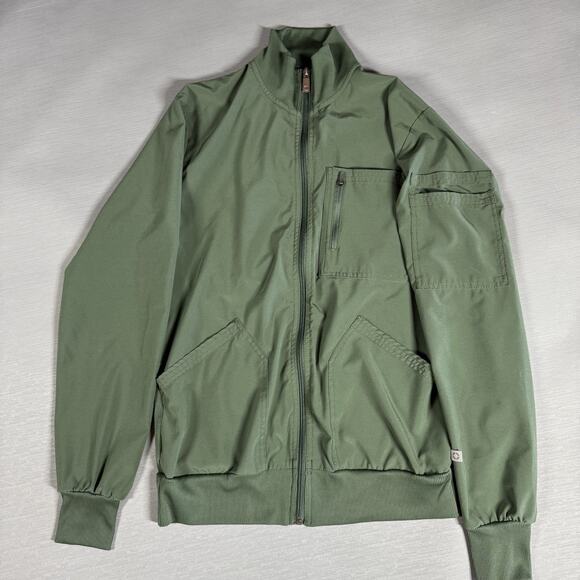 Infinity Cherokee Scrub Jacket Men XS Green Zip CK305A iFlex Long Sleeve - Picture 1 of 6